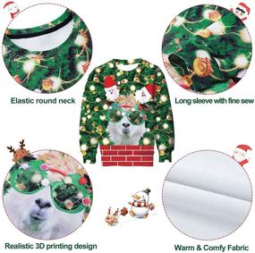 img 1 attached to 🎄 Ugly Christmas Sweatshirts for Boys and Girls: Funny Graphic Prints for Teens, Long Sleeve Pullover Sweaters - Festive 4-16 Years Old Party Wear