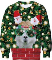 🎄 ugly christmas sweatshirts for boys and girls: funny graphic prints for teens, long sleeve pullover sweaters - festive 4-16 years old party wear logo