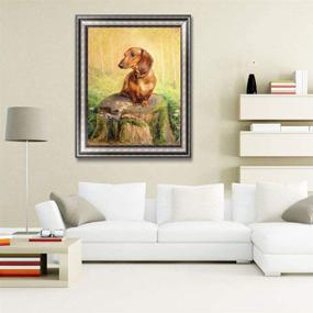 img 4 attached to 🎨 Dazzling 5D DIY Diamond Painting Dachshund Dog Kit - Sparkling 12X16 inch Full Round Drill Rhinestone Embroidery for Stunning Wall Decoration