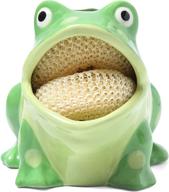 🐸 art frog collection: ceramic kitchen scrubby sponge holder - whimsical home & kitchen decor логотип