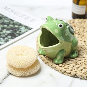 img 3 attached to 🐸 Art Frog Collection: Ceramic Kitchen Scrubby Sponge Holder - Whimsical Home & Kitchen Decor