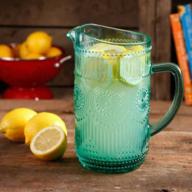 🍹 the pioneer woman adeline 1.59-liter glass pitcher turquoise: stylish and functional serving solution logo