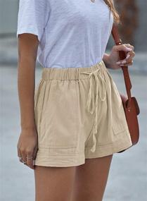 img 3 attached to 🩳 Stylish & Comfortable: ROSKIKI Women's Summer Drawstring Shorts with Pockets