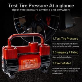 img 1 attached to 🚗 GSPSCN Red Tire Inflator: Portable 12V Air Compressor for Car, Truck, SUV Tires & More