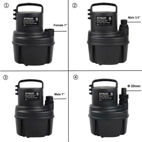 img 3 attached to 💦 EXTRAUP 1/6 HP 1370GPH Portable Submersible Utility Pump for Efficient Pool Cover, Basement Flood, Drainage & Water Transfer