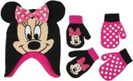 disney minnie mouse and vampirina 🎀 winter hat and glove set for toddler girls logo