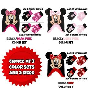 img 1 attached to Disney Minnie Mouse and Vampirina 🎀 Winter Hat and Glove Set for Toddler Girls
