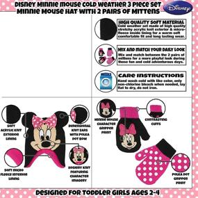 img 2 attached to Disney Minnie Mouse and Vampirina 🎀 Winter Hat and Glove Set for Toddler Girls