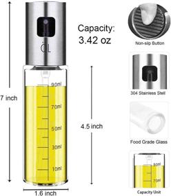 img 3 attached to 1 Pack of 3.4-Ounce Olive Oil Sprayer Misters Bottle for Air Fryer Cooking