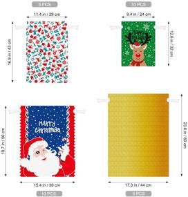 img 1 attached to 🎁 Amosfun Assorted Christmas Drawstring Gift Bags - 30PCS Goodie Bags with Christmas Prints for Party Favors, Holiday Decorations, and Treat Gifts