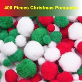 img 2 attached to 🎄 400 Pieces of Livder Christmas Pom Poms: Perfect for Art Crafts, Gift Decorations in Red, Green, and White