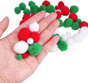 img 1 attached to 🎄 400 Pieces of Livder Christmas Pom Poms: Perfect for Art Crafts, Gift Decorations in Red, Green, and White
