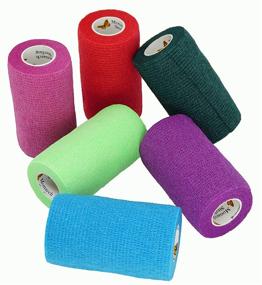 img 4 attached to 🎗️ Elasti-Wrap 4 Inch Breathable Vet Wrap - Self-Adherent Cohesive Bandage with Assorted Colors (6, 12, 18, & 24 Packs) - 6 Rolls