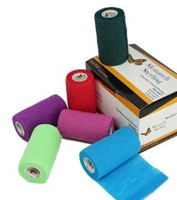 img 1 attached to 🎗️ Elasti-Wrap 4 Inch Breathable Vet Wrap - Self-Adherent Cohesive Bandage with Assorted Colors (6, 12, 18, & 24 Packs) - 6 Rolls