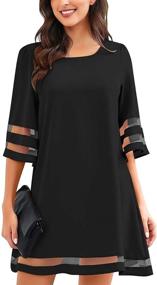 img 2 attached to LookbookStore Casual Crewneck Patchwork XX Large Women's Clothing in Dresses