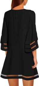 img 3 attached to LookbookStore Casual Crewneck Patchwork XX Large Women's Clothing in Dresses