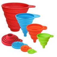 🥣 food grade silicone collapsible funnel set - 4 pieces for easy bottle filling, canning, and wide mouth jars - large funnel with small/mini funnel for efficient transfer of oil and powder logo