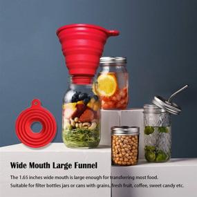 img 3 attached to 🥣 Food Grade Silicone Collapsible Funnel Set - 4 Pieces for Easy Bottle Filling, Canning, and Wide Mouth Jars - Large Funnel with Small/Mini Funnel for Efficient Transfer of Oil and Powder