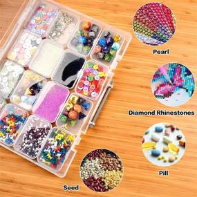 img 3 attached to 📦 16 Clear Box Containers Plastic Bead Storage Organizer - Ideal for Crafts, Jewelry, Hardware, Pills, Earplugs, Seeds, Coins, and More Small Beads and Accessories - Diamond Painting Case Holder