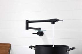 img 2 attached to 🚰 Havin Black Pot Filler: Wall Mount Faucet with Double Joint Swing Arms & 2-Handle Control in Matte Black A202 StyleA