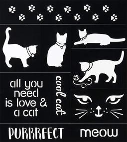 img 1 attached to 🐱 FolkArt 39246 Cat Stencil: Convenient and Flexible Adhesive, 8.5" x 9.5