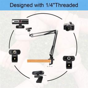 img 3 attached to 28 inch Flexible Webcam Mount: Adjustable Desk Clamp Stand for C922 C930 C920 with Long Scissor Arm Suspension Boom Holder