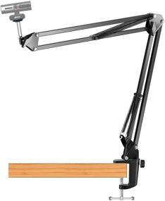 img 4 attached to 28 inch Flexible Webcam Mount: Adjustable Desk Clamp Stand for C922 C930 C920 with Long Scissor Arm Suspension Boom Holder