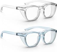 👓 ahq protective eyeglasses, clear pack with blue tint логотип