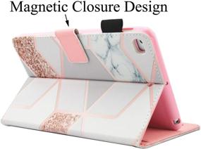 img 2 attached to 📱 Fvimi iPad Mini Case with Multi-Angle Viewing and Auto Sleep/Wake - Gird Marble Design