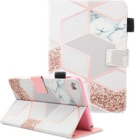 img 4 attached to 📱 Fvimi iPad Mini Case with Multi-Angle Viewing and Auto Sleep/Wake - Gird Marble Design