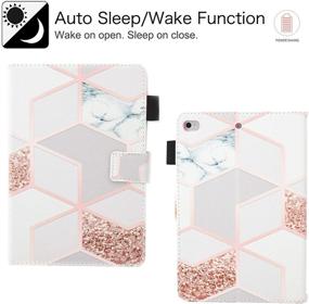 img 3 attached to 📱 Fvimi iPad Mini Case with Multi-Angle Viewing and Auto Sleep/Wake - Gird Marble Design