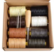 🧵 8-pack of 100m flat leather sewing waxed thread with 4 needles and awl tool for leather craft logo