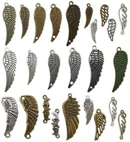 img 2 attached to 50PCS Assorted Angel Wing Feathers Punk Charm Pendants for DIY Jewelry Making - CFM019