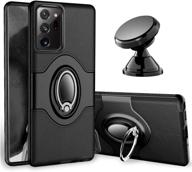 📱 esamcore note 20 ultra case: phone ring holder case + magnetic car mount kickstand grip for samsung galaxy note 20 ultra 5g 6.9" [black] logo