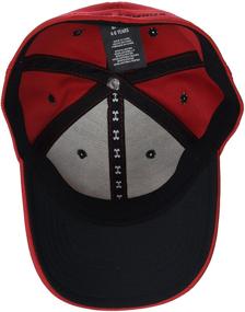 img 1 attached to 🧢 Шапка Under Armour для мальчиков, красная 1, 4-6 с фронтальным логотипом в подписи.