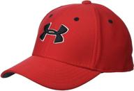 🧢 шапка under armour для мальчиков, красная 1, 4-6 с фронтальным логотипом в подписи. логотип