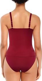 img 3 attached to SHEKINI Twisted Tankini Control Swimsuit