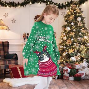 img 3 attached to 👗 Ideal Toddler Christmas Reindeer Snowflake Girls' Dresses