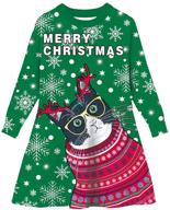 👗 ideal toddler christmas reindeer snowflake girls' dresses logo