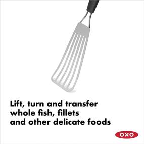 img 1 attached to Effortless Flipping: OXO Good Grips Stainless Steel Fish Turner