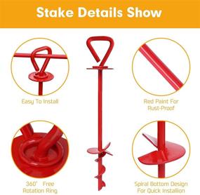 img 2 attached to 🐶 Secure Dog Tie Out Stake: Heavy Duty Yard Anchor for Dogs - Camping-Ready