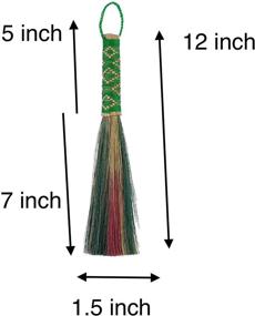 img 3 attached to 🧹 SN SKENNOVA - 12 inch Tall Handcrafted Whisk Duster Brush Broom with Colorful Randomly Chosen Nylon Thread Handle