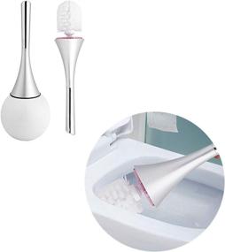 img 2 attached to Creative White Toilet Cleaning Brush Set with Stainless Steel Base - High-quality Toilet Bowl Brush and Holder