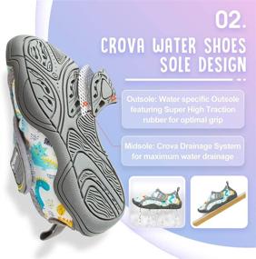 img 2 attached to Купите Aquatic Water Shoes для мальчиков и девочек Crova | Легкие быстросохнущие сандалии для пляжа, бассейна и аквапарка (малыш/маленький ребенок)