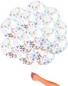 img 3 attached to Ice Cream Sprinkle Balloons: Colorful Latex Party 🍦 Pack with Confetti Balloons - 50PCS, 12-Inch Birthday Balloons