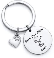 🐶 tzrnhm blossom best dog mom ever bangle bracelet & keychain set for women and girls – ideal gift for dog lovers logo