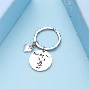 img 1 attached to 🐶 TzrNhm Blossom Best Dog Mom Ever Bangle Bracelet & Keychain Set for Women and Girls – Ideal Gift for Dog Lovers