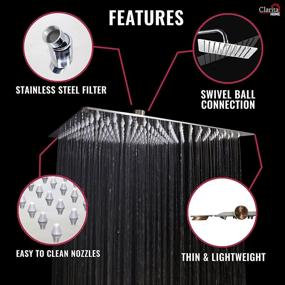 img 3 attached to 🚿 12 Inch Rainfall Shower Head – 12” Square, Stainless Steel Chrome, Powerful High Pressure Rainfall for a Luxurious Rainforest Waterfall Shower Experience