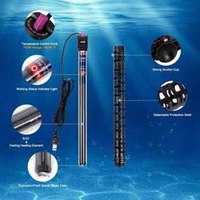 img 2 attached to JEREPET 300W Aquarium Heater: Adjustable Knob, Submersible Fish Tank Heater with Thermometer, Suitable for 40-80 Gallons Marine and Fresh Water Tanks