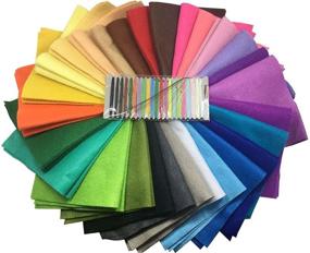 img 2 attached to 🎨 Felt Fabric Misscrafts: 28pcs 12"x8" 1.4mm Thick Soft Felt Nonwoven Fabric Sheets Pack for DIY Craft, Sewing, Patchwork, Assorted Colors with Thread Bag